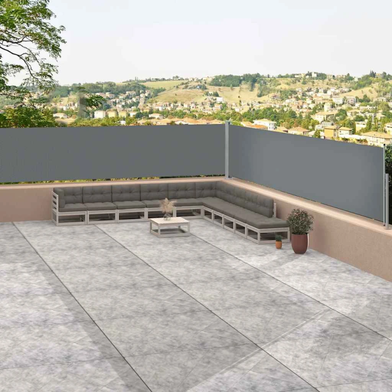 vidaXL izvelkama sānu markīze, antracītpelēka, 117x1200 cm