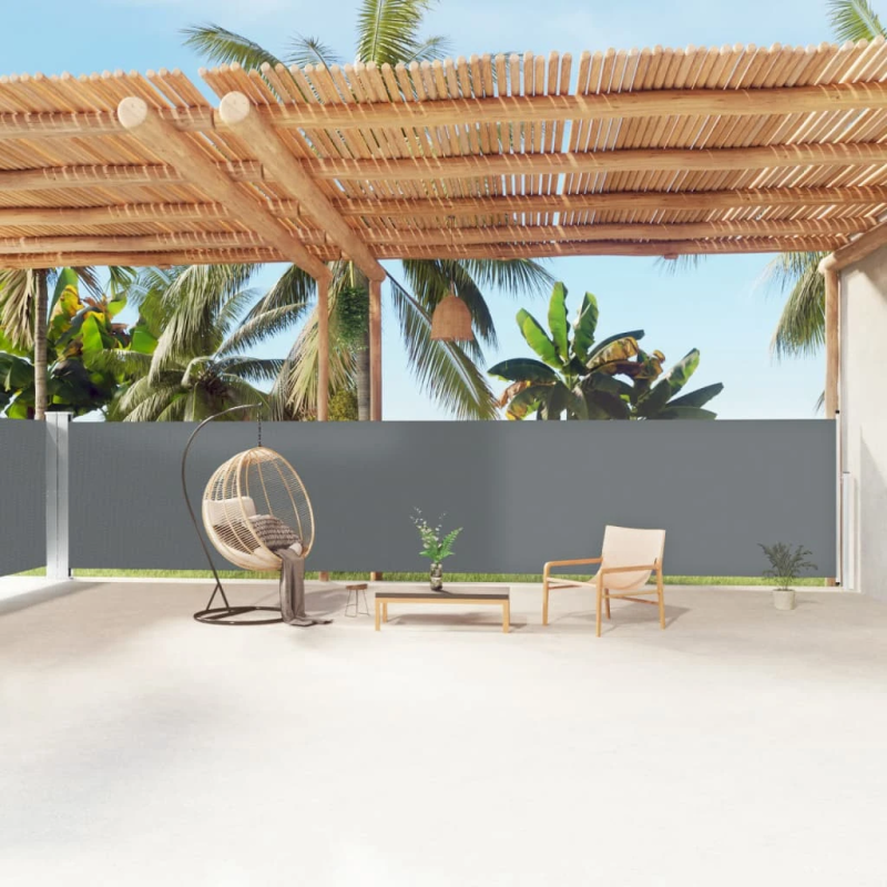 vidaXL izvelkama sānu markīze, antracītpelēka, 160x1200 cm