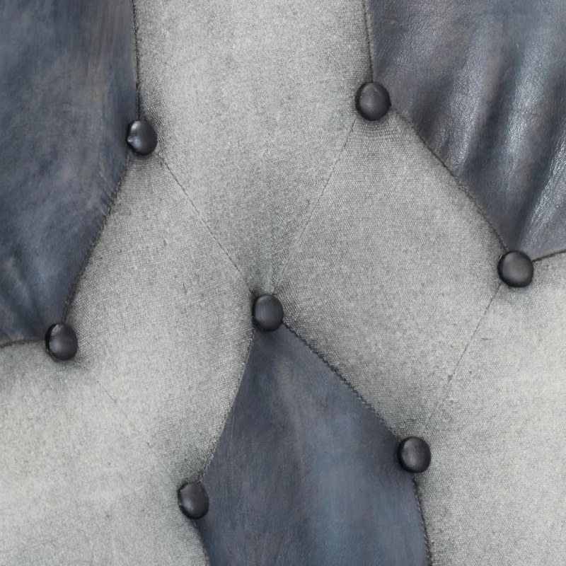 vidaXL atpūtas krēsls, pelēka dabīgā āda