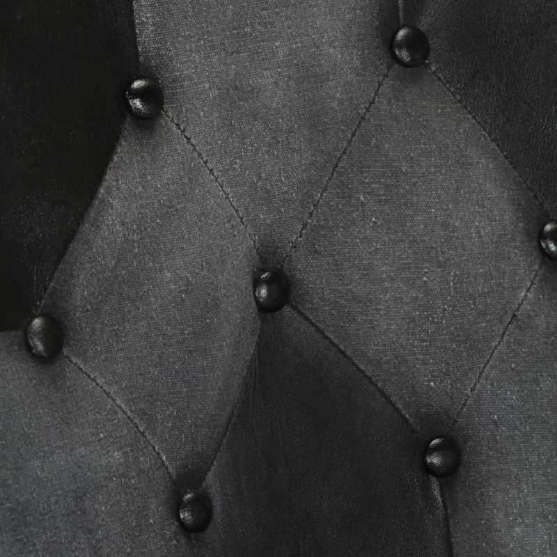 vidaXL atpūtas krēsls, melns ar pelēku, dabīgā āda