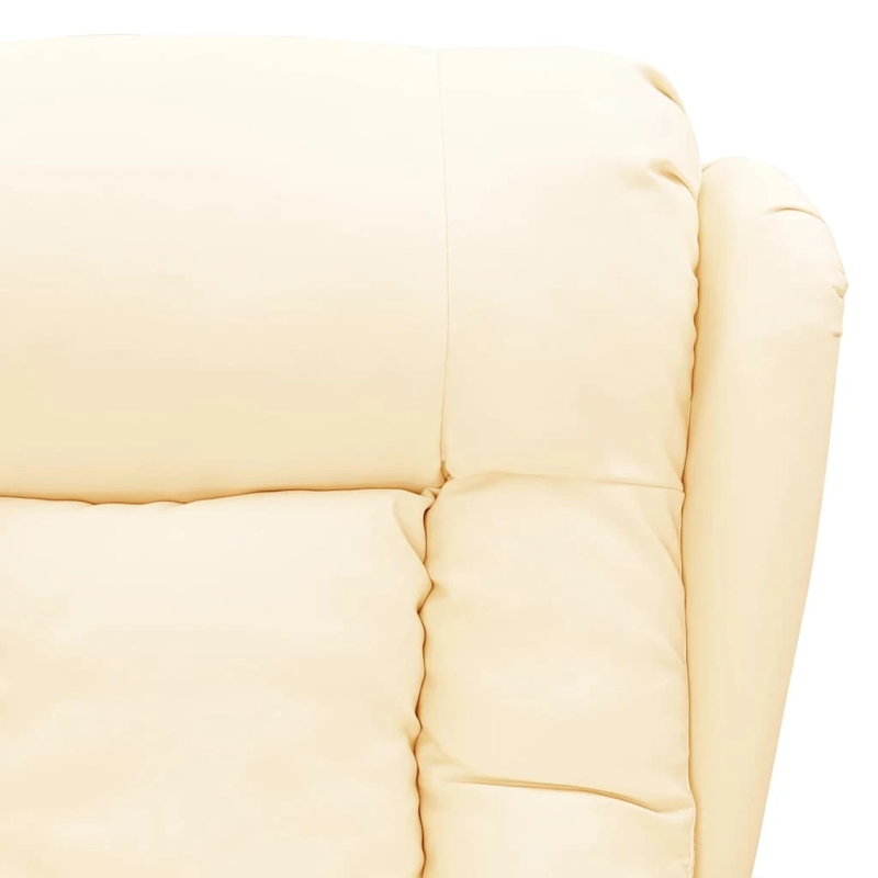 vidaXL masāžas krēsls, paceļams, krēmkrāsas mākslīgā āda