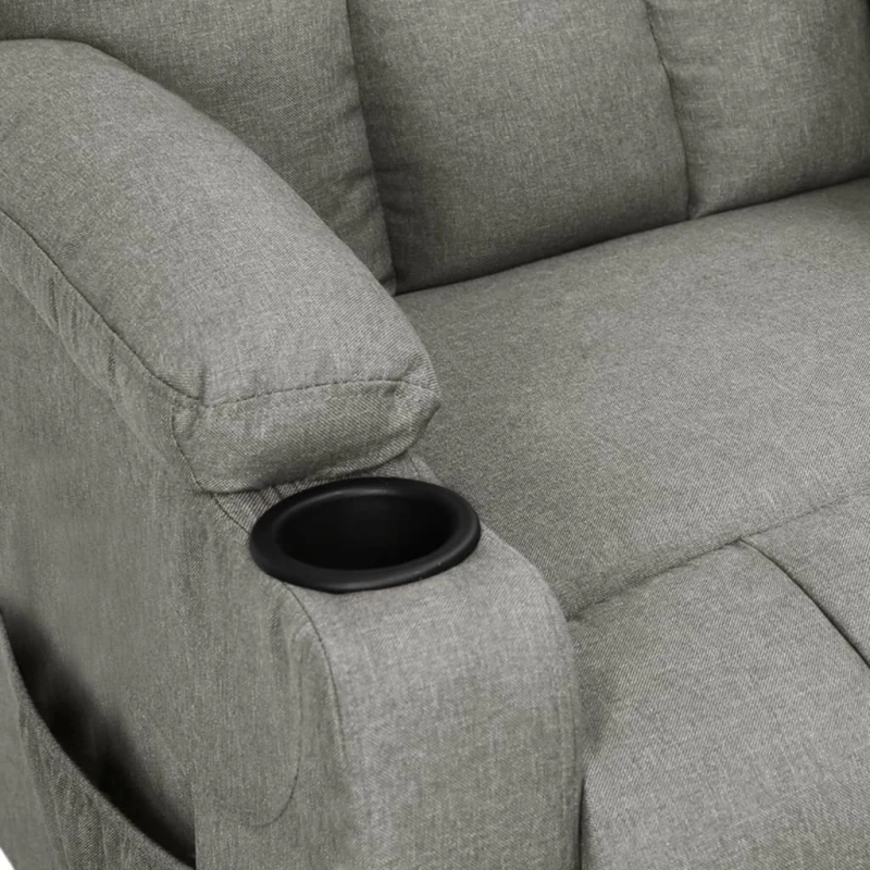 vidaXL atpūtas krēsls, paceļams, gaiši pelēks audums