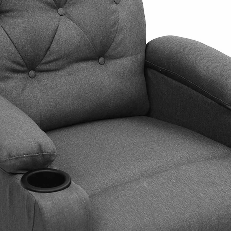 vidaXL atpūtas krēsls, paceļams, gaiši pelēks audums