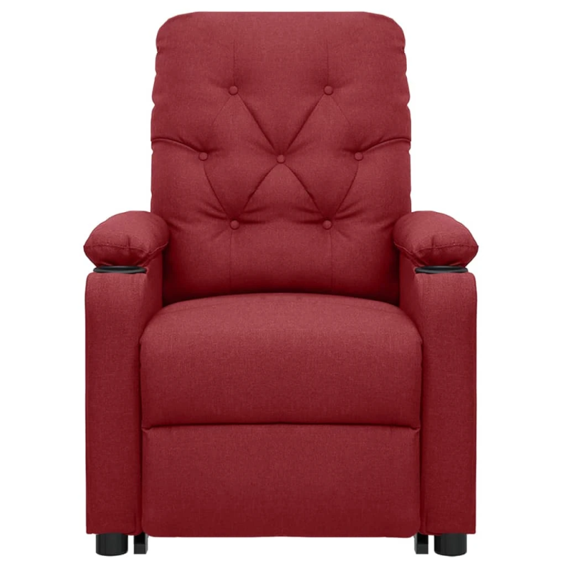 vidaXL masāžas krēsls, paceļams, vīnsarkans audums