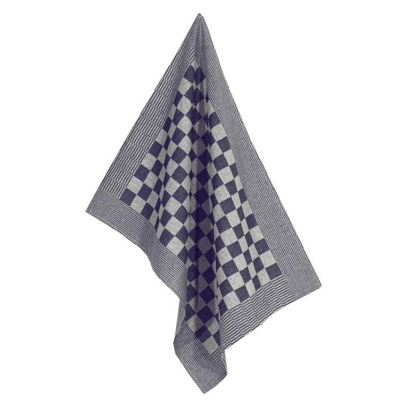 vidaXL virtuves dvieļi, 10 gab., zili un balti, 50x70 cm, kokvilna