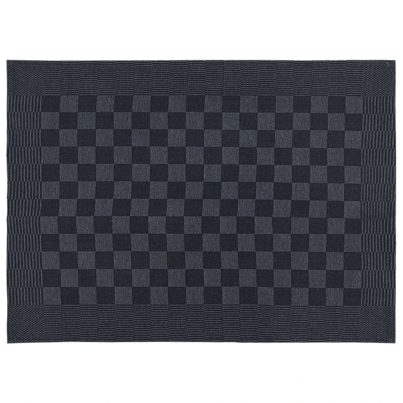 vidaXL dvieļu komplekts, 10 gab., melni un pelēki, kokvilna