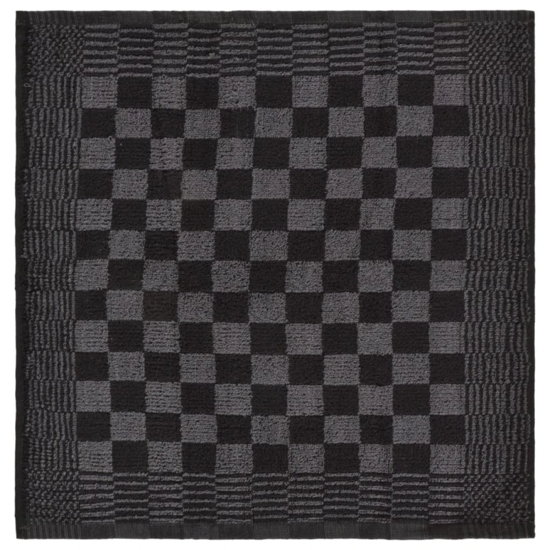 vidaXL dvieļu komplekts, 50 gab., melni un pelēki, kokvilna