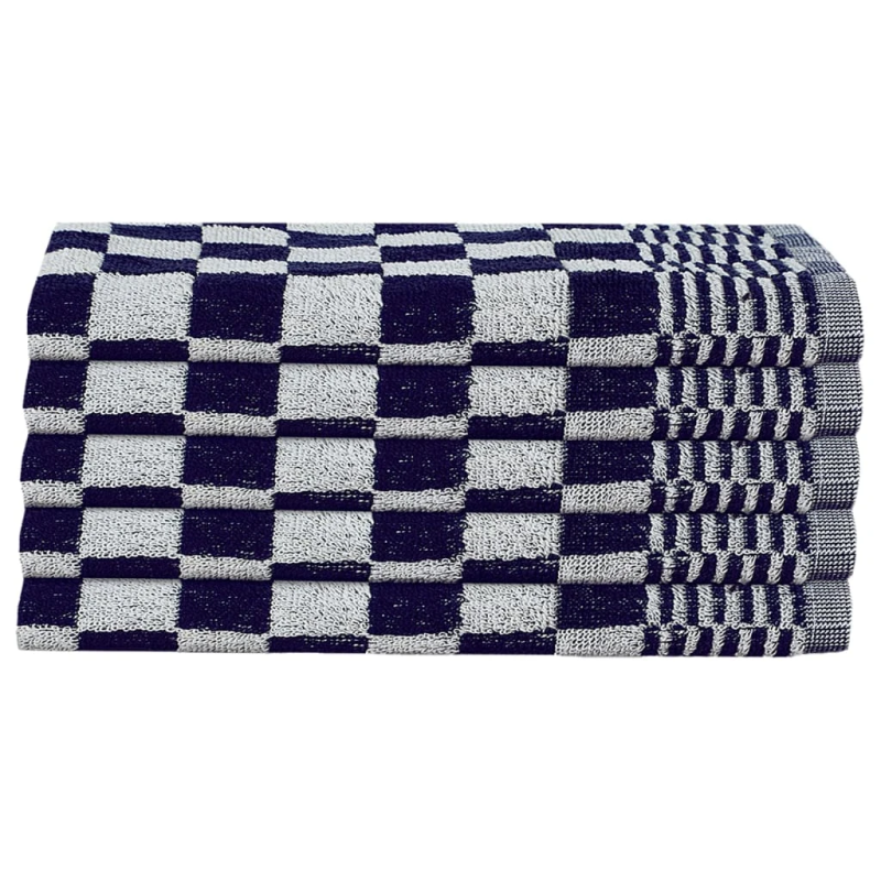 vidaXL dvieļu komplekts, 50 gab., zili un balti, kokvilna