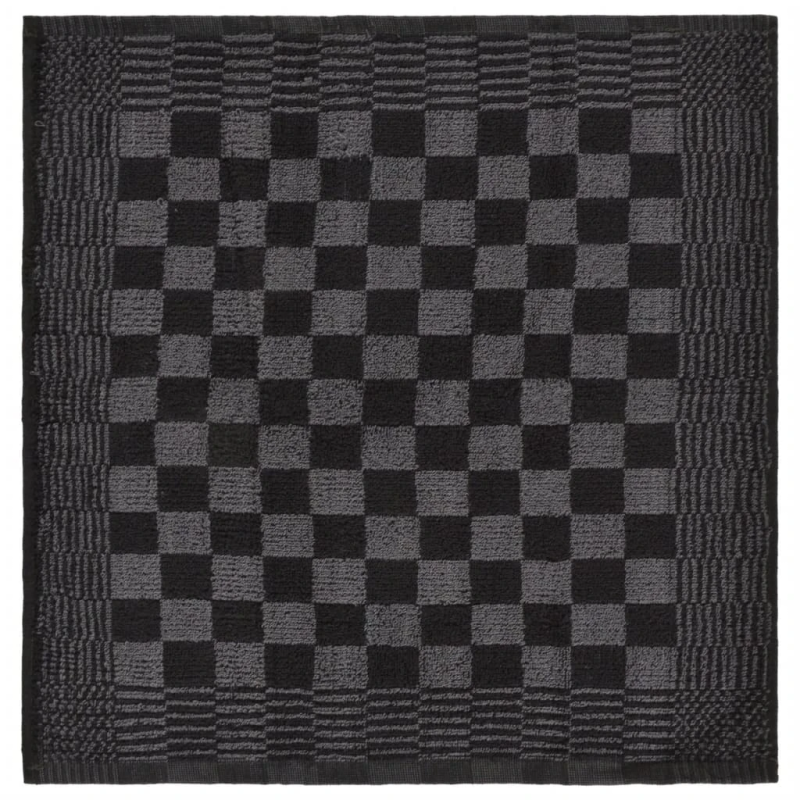 vidaXL dvieļu komplekts, virtuves cimdi, 15 gab., melna kokvilna