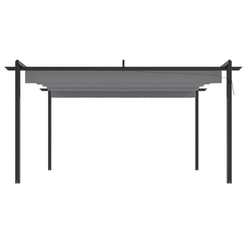 vidaXL dārza nojume ar izvelkamu jumtu, 4x3 m, antracītpelēka