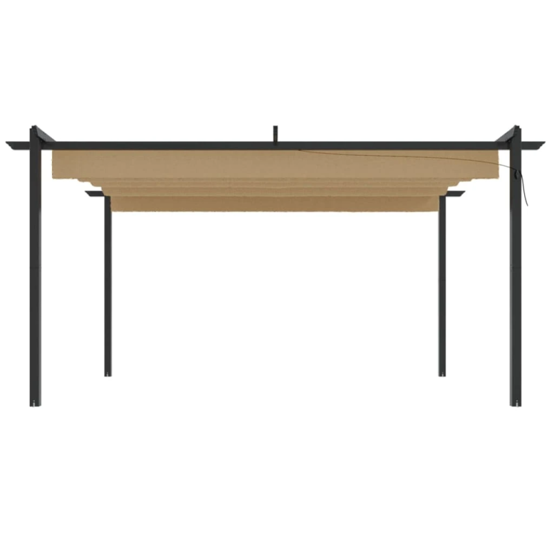 vidaXL dārza nojume ar izvelkamu jumtu, 4x3 m, pelēkbrūna