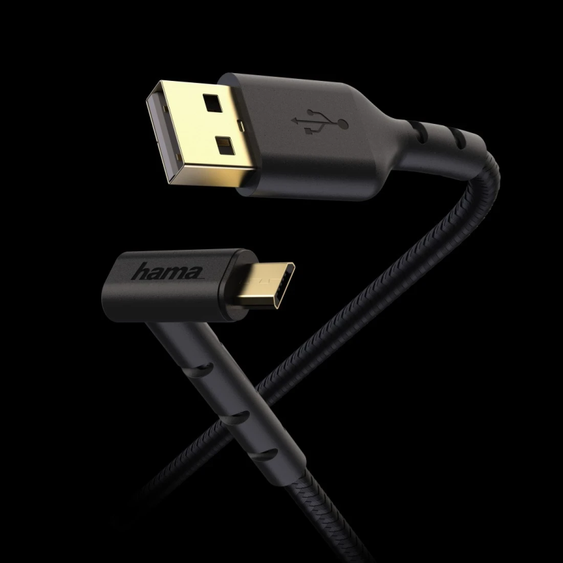 Hama 00187215 Stand Charging-Data Cable, Micro-USB 1.5m black