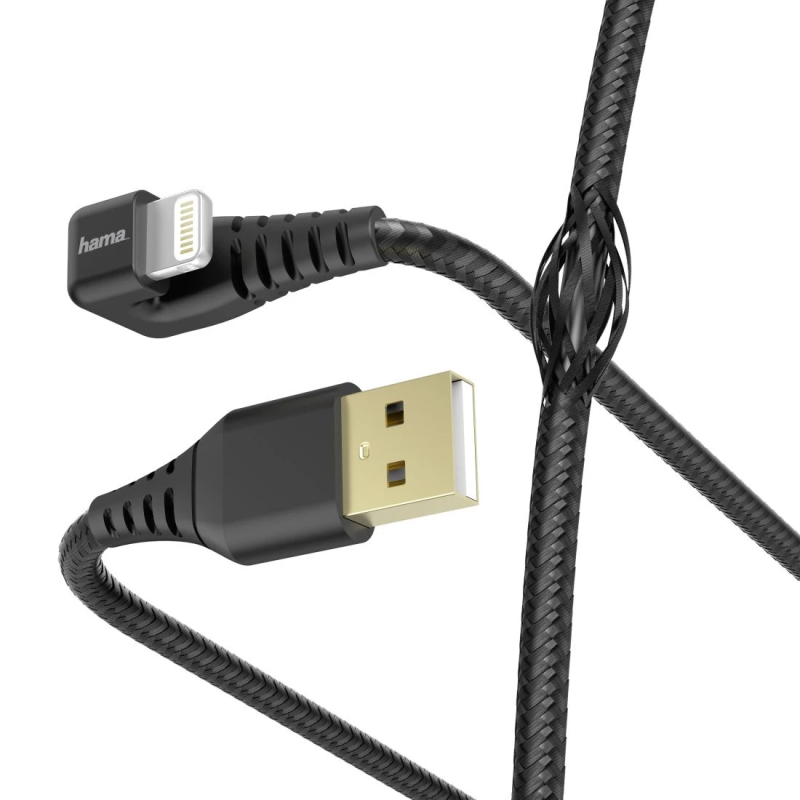 Hama 00187221 Gamer Charging-Data Cable, USB-A - Lightning 1.5m, Black