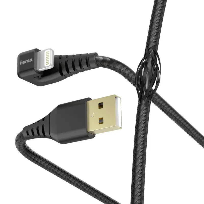 Hama 00187221 Gamer Charging-Data Cable, USB-A - Lightning 1.5m, Black