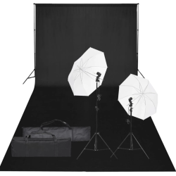 vidaXL fotostudijas komplekts, gaismas un fons