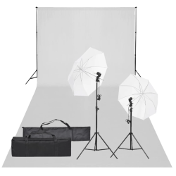 vidaXL fotostudijas komplekts, gaismas un fons