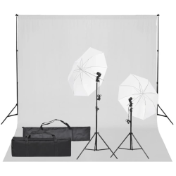 vidaXL fotostudijas komplekts, gaismas un fons