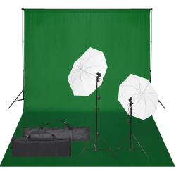 vidaXL fotostudijas komplekts, gaismas un fons