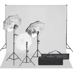 vidaXL fotostudijas komplekts, gaismas un fons