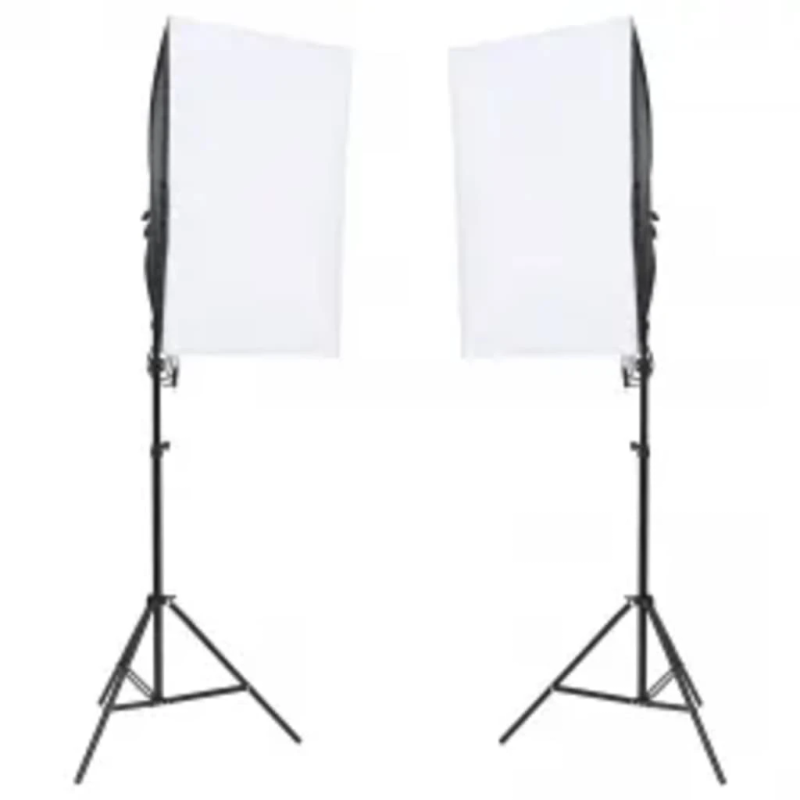 vidaXL fotostudijas komplekts – gaismas, fons, reflektors
