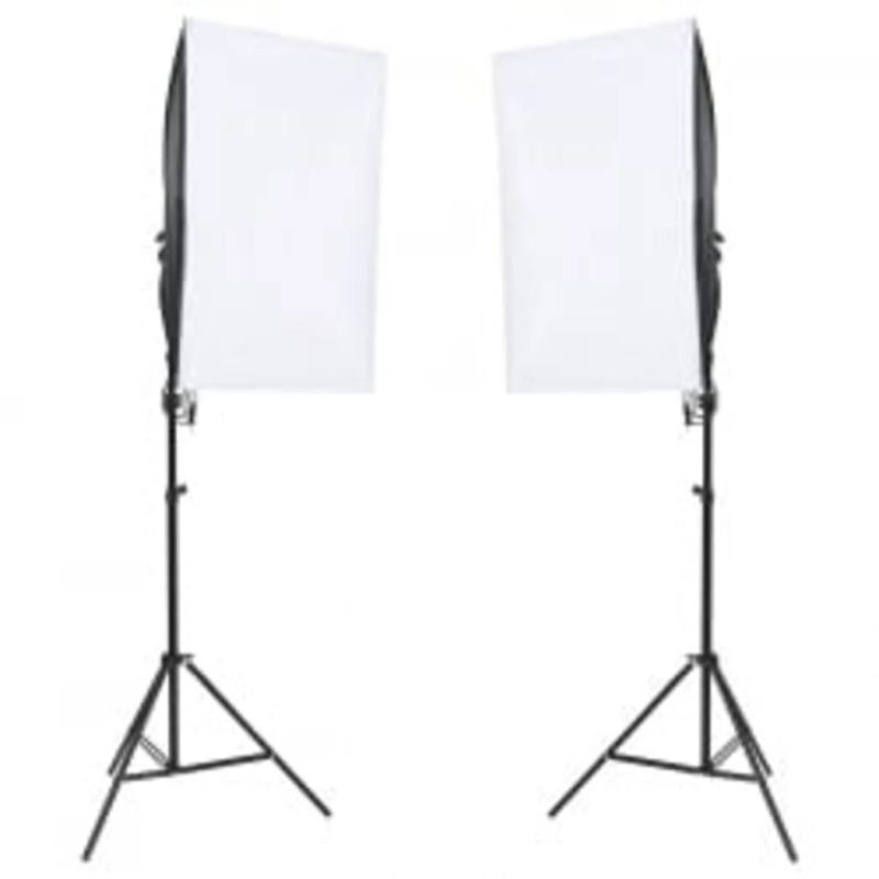 vidaXL fotostudijas komplekts – gaismas, fons, reflektors