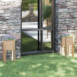 vidaXL dārza puķu kastes, 2 gab., 31x31x70 cm, priedes masīvkoks