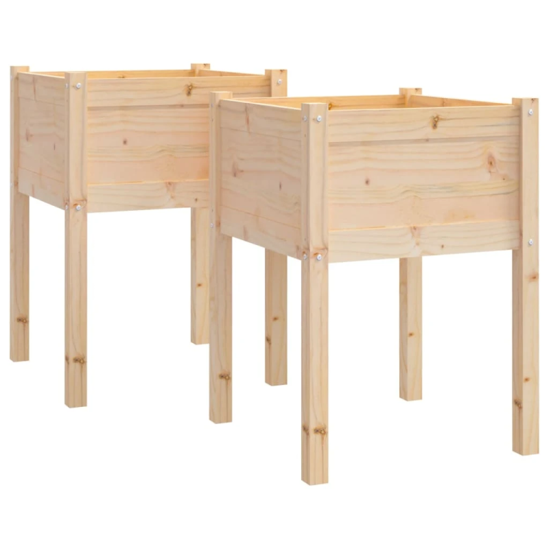 vidaXL dārza puķu kastes, 2 gab., 50x50x70 cm, priedes masīvkoks