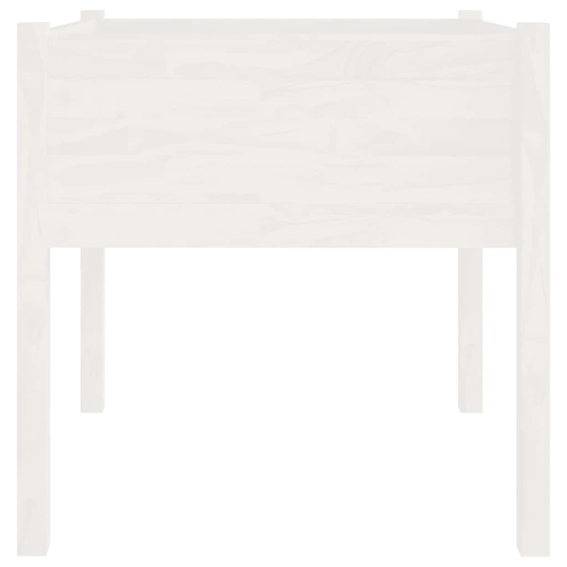 vidaXL dārza puķu kaste, balta, 70x70x70 cm, priedes masīvkoks