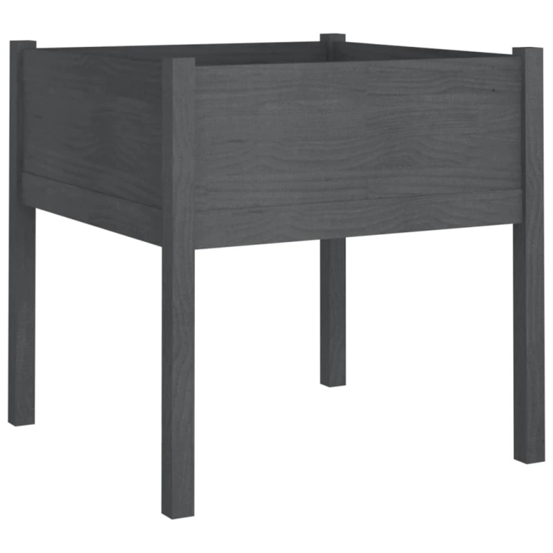 vidaXL dārza puķu kastes, 2 gab., 70x70x70cm, pelēks priedes masīvkoks