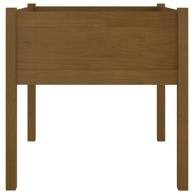 vidaXL dārza puķu kaste, 70x70x70 cm, brūns priedes masīvkoks