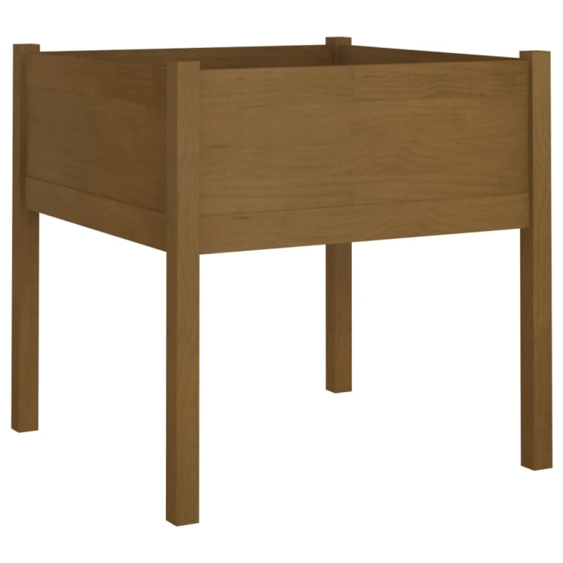 vidaXL dārza puķu kaste, 70x70x70 cm, brūns priedes masīvkoks