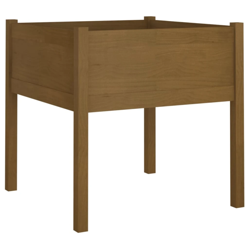 vidaXL dārza puķu kastes, 2 gab., 70x70x70 cm, brūns priedes masīvkoks