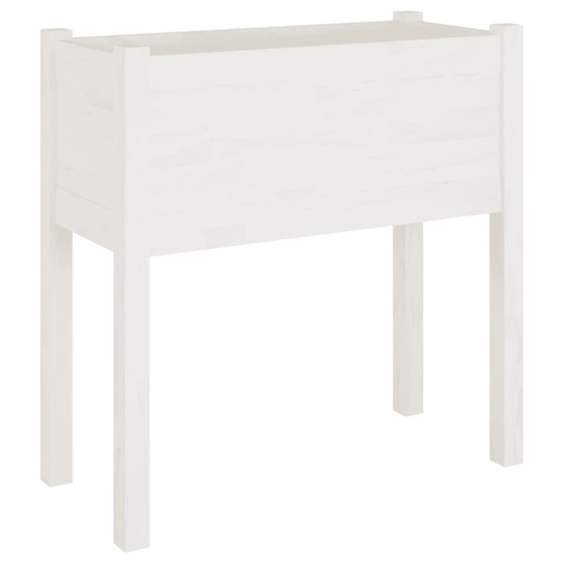 vidaXL dārza puķu kastes, 2 gab., 70x31x70 cm, balts priedes masīvkoks