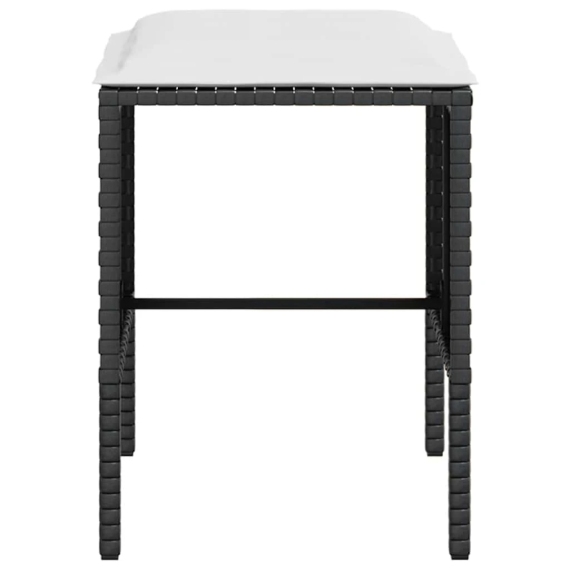 vidaXL 5-daļīgs stūra dārza dīvānu komplekts ar matračiem, melns PE