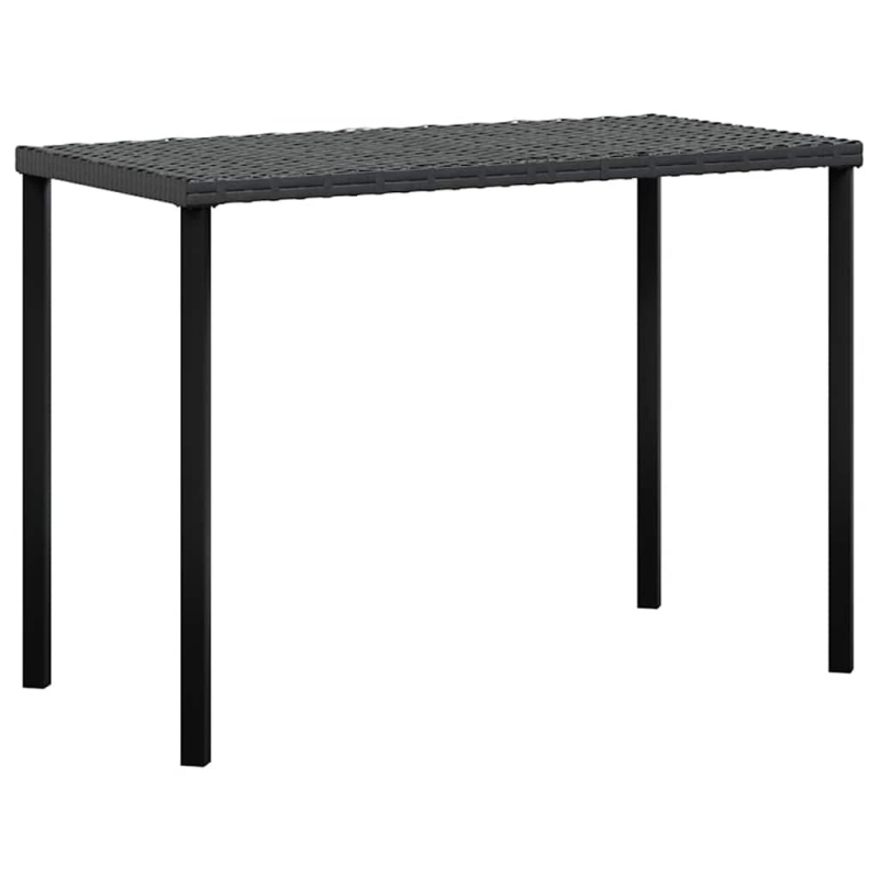 vidaXL 5-daļīgs stūra dārza dīvānu komplekts ar matračiem, melns PE