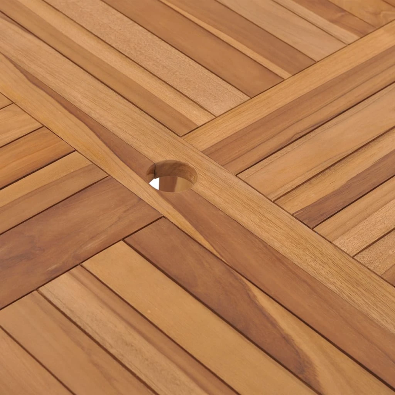 vidaXL dārza ēdamgalds, 110x110x75 cm, masīvs tīkkoks