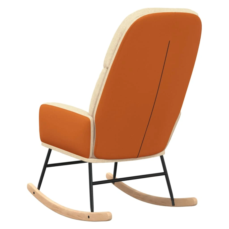 vidaXL šūpuļkrēsls, krēmbalts audums