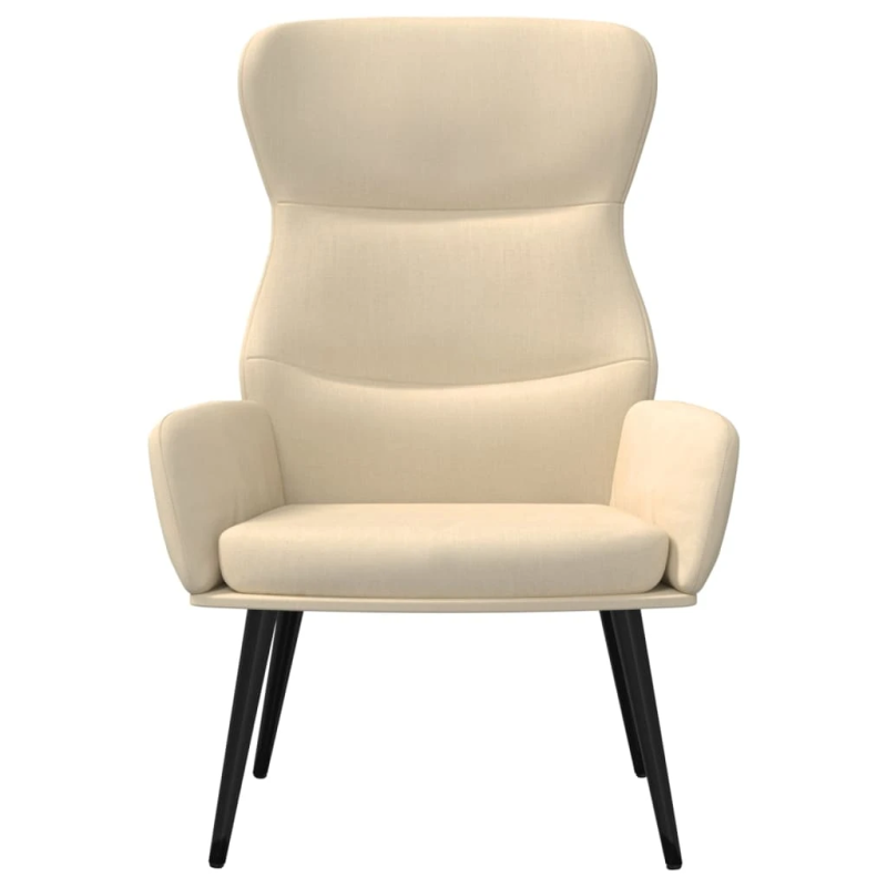 vidaXL atpūtas krēsls, krēmkrāsas audums