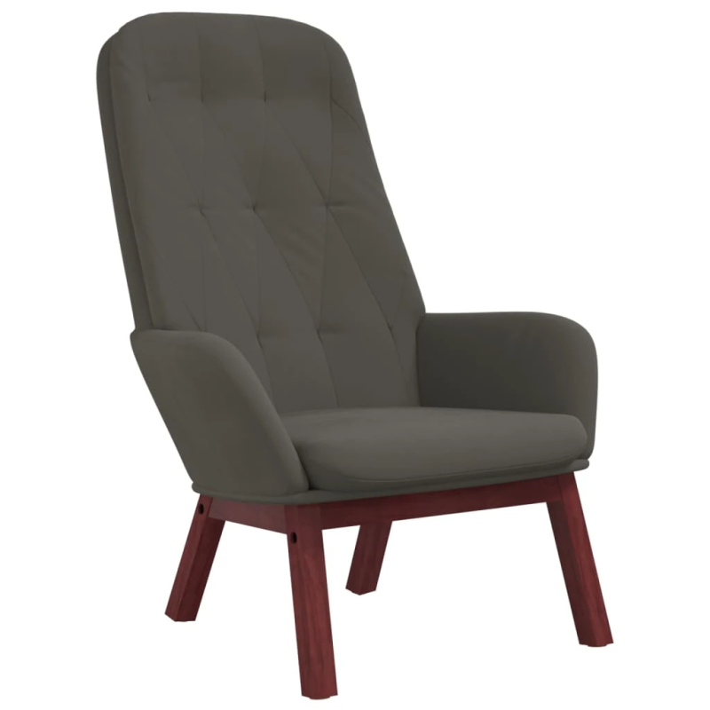 vidaXL atpūtas krēsls, tumši pelēks samts