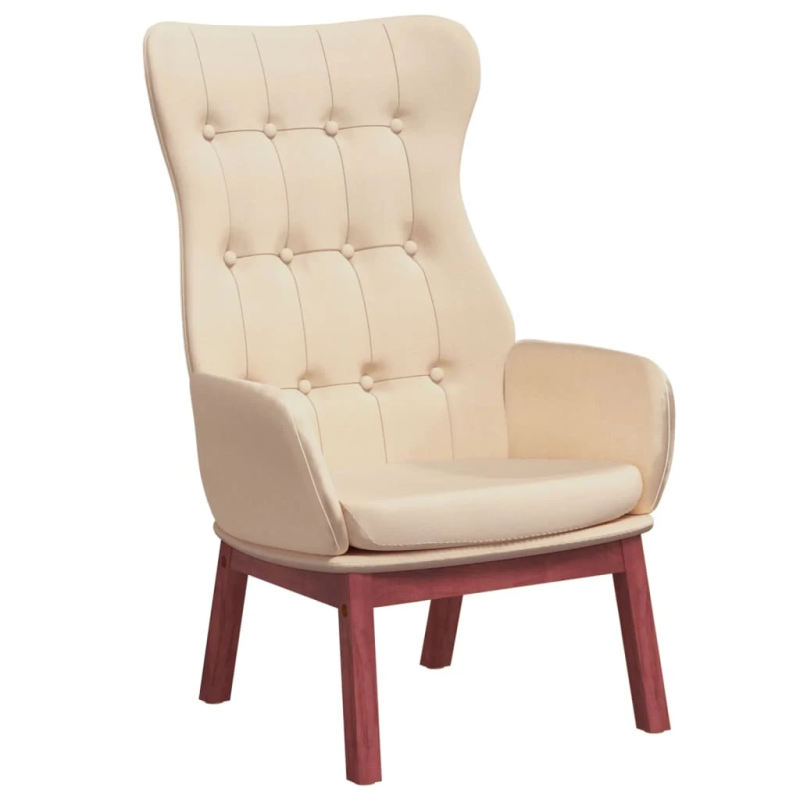 vidaXL atpūtas krēsls, krēmkrāsas audums