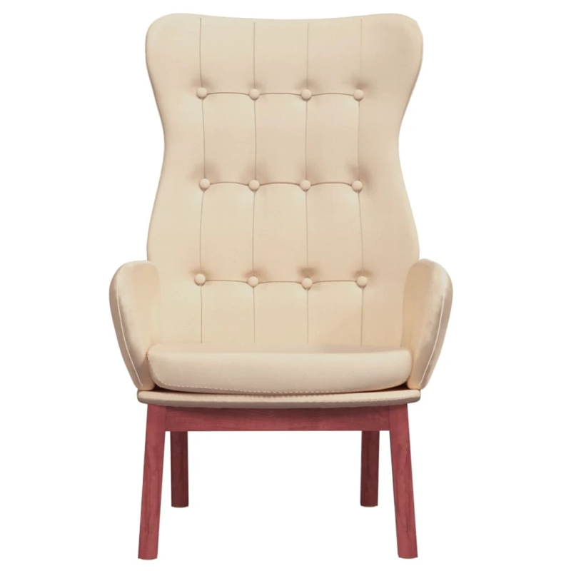 vidaXL atpūtas krēsls, krēmkrāsas audums