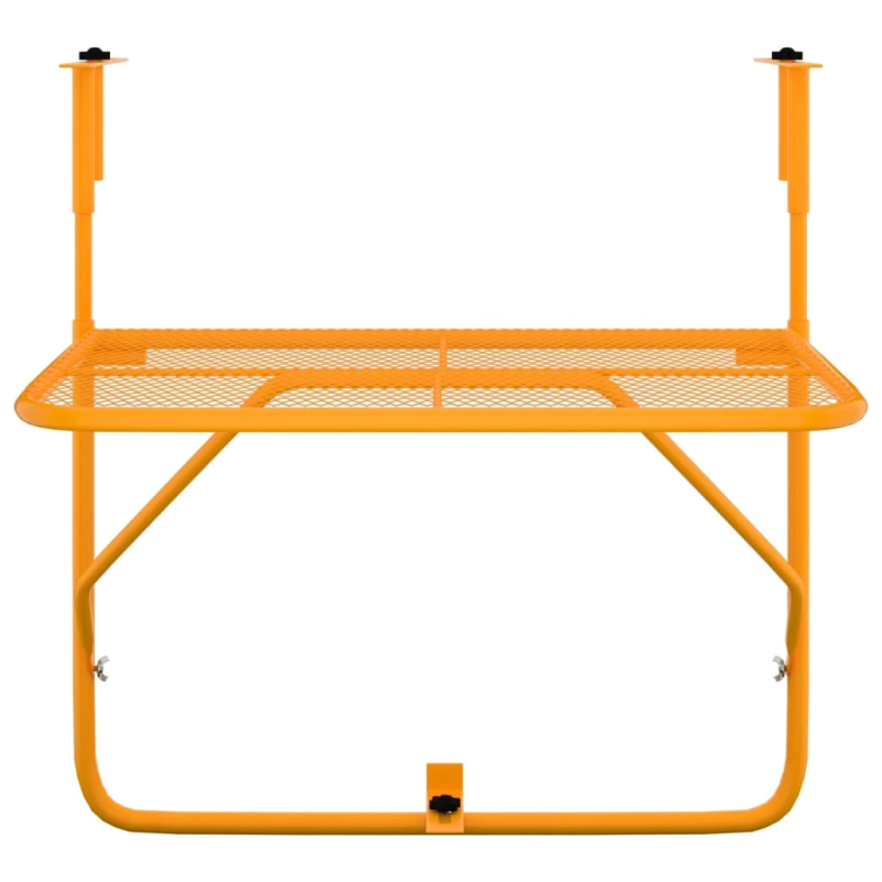 vidaXL balkona galdiņš, dzeltens, 60x40 cm, tērauds