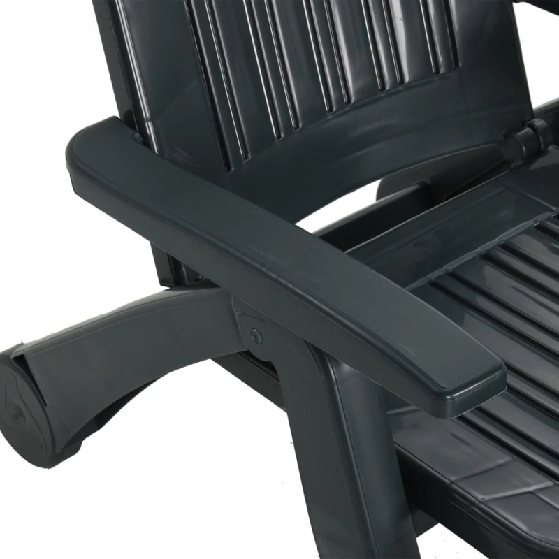 vidaXL salokāms sauļošanās zvilnis, zaļš, polipropilēns