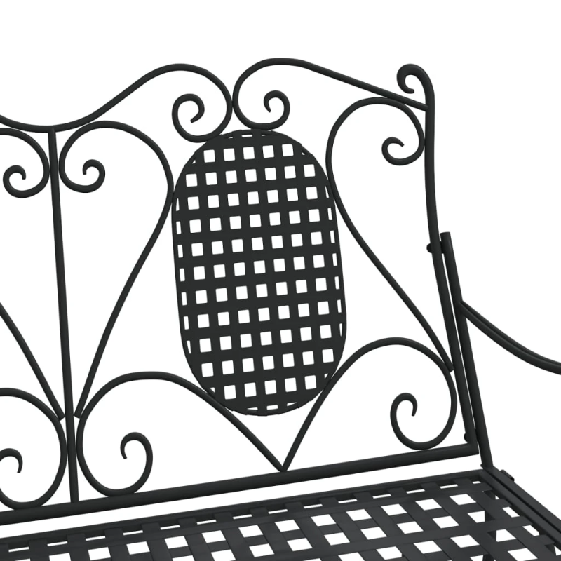 vidaXL divvietīgs šūpuļsols, 113 cm, melns, tērauds