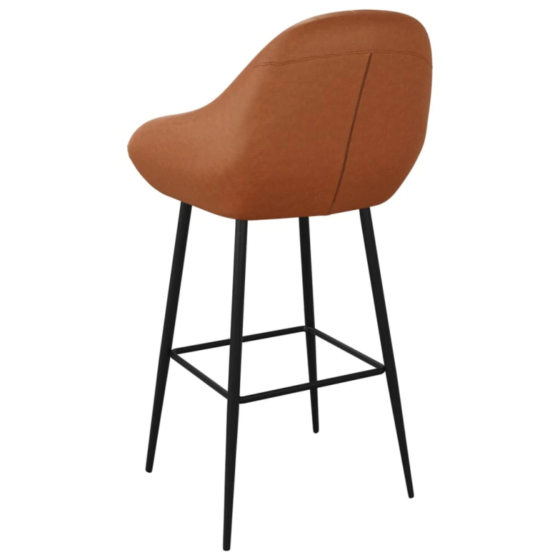 vidaXL bāra krēsli, 2 gab., gaiši brūna mākslīgā āda