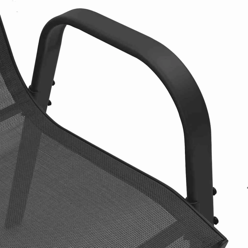 vidaXL dārza krēsli, 4 gab., tekstilēns, melni