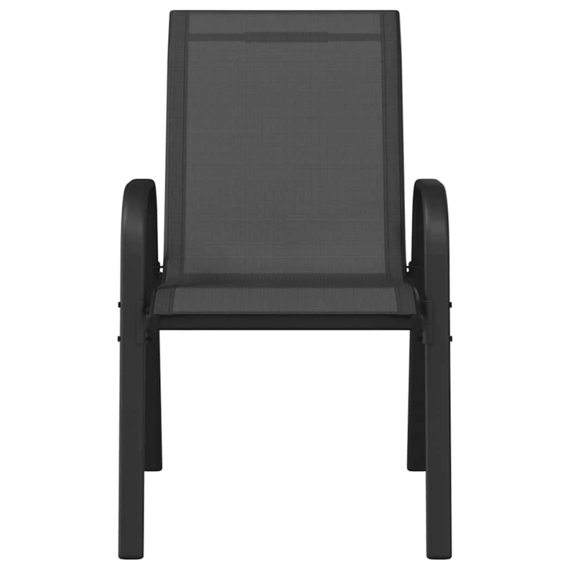 vidaXL dārza krēsli, 6 gab., tekstilēns, melni