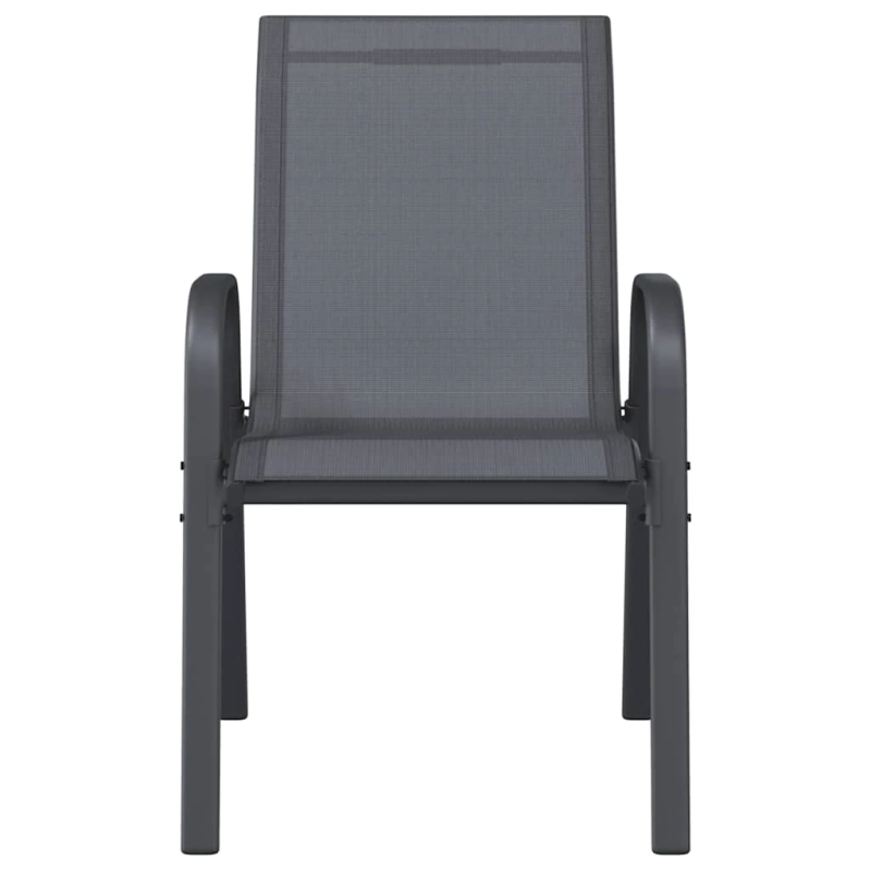 vidaXL dārza krēsli, 6 gab., tekstilēns, pelēki