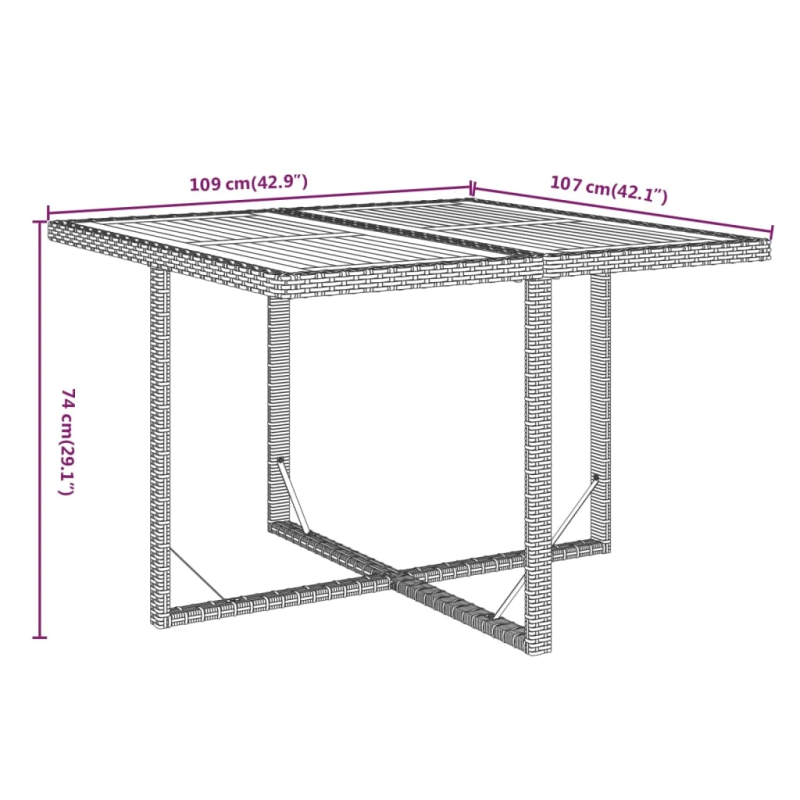 vidaXL 9-daļīgs dārza mēbeļu komplekts ar matračiem, PE rotangpalma