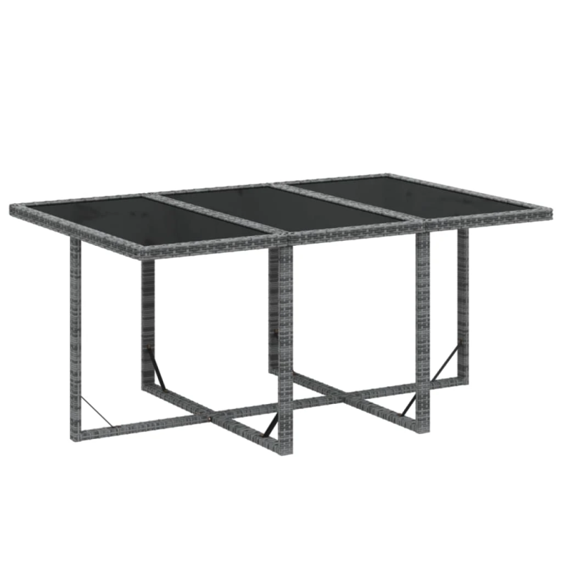 vidaXL 7-daļīgs dārza mēbeļu komplekts, matrači, pelēka PE rotangpalma